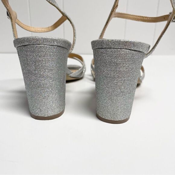 🚨4/$25 Badgley Mischka American Glam Glitter Heeled Strappy Sandals Size 9.5 - Picture 5 of 9